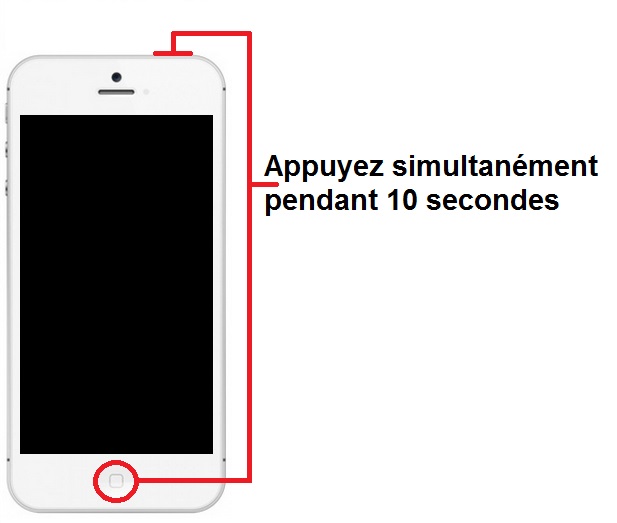 Forcer l'arrêt si le Apple iPhone 5S est bloqué